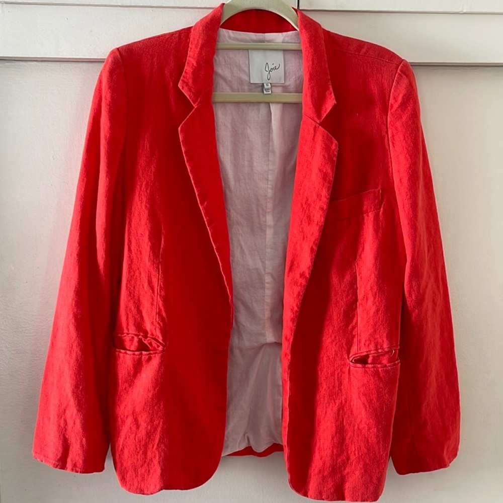 Joie Red Linen Women's Blazer
